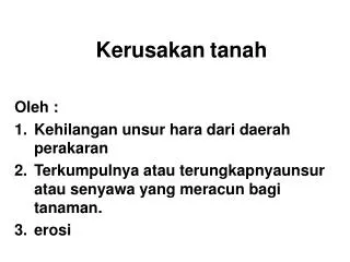 kerusakan tanah