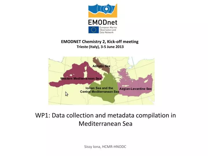 wp1 data collection and metadata compilation in mediterranean sea