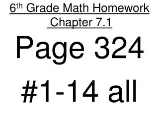 6 th Grade Math Homework Chapter 7.1