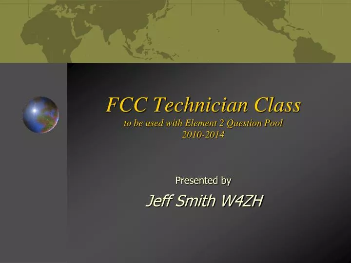 fcc technician class to be used with element 2 question pool 2010 2014
