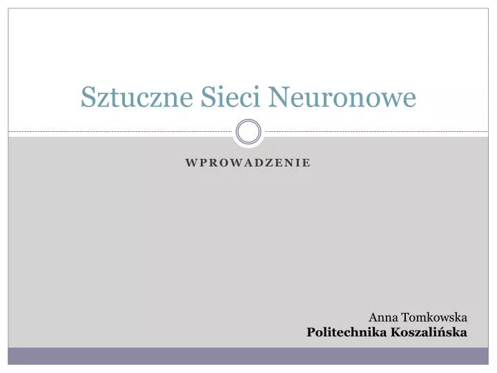 sztuczne sieci neuronowe