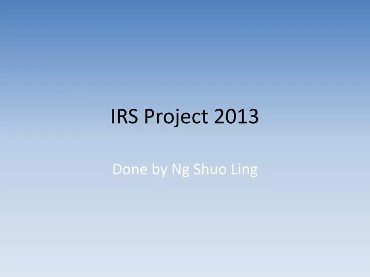 irs project 2013