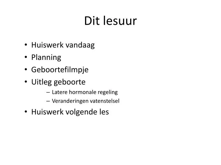 dit lesuur