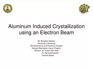 Aluminum Induced Crystallization using an Electron Beam