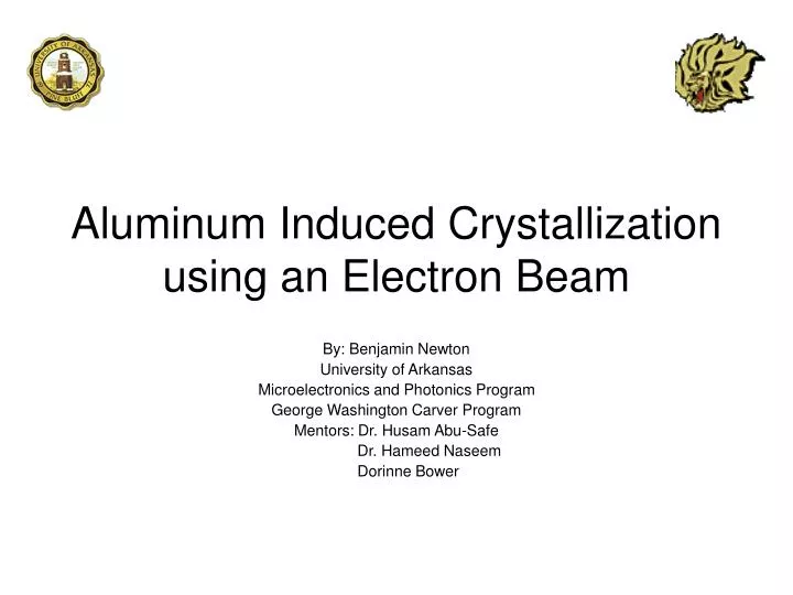 aluminum induced crystallization using an electron beam