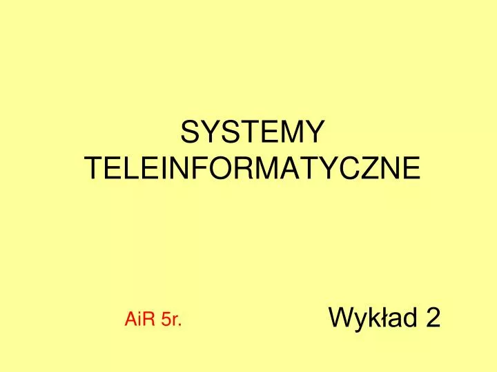 systemy teleinformatyczne