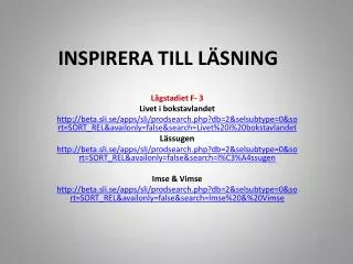 inspirera till l sning