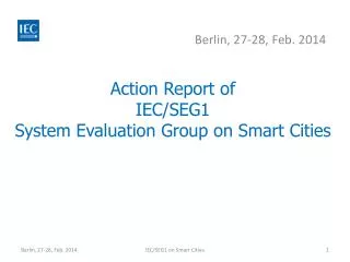 Action Report of IEC/SEG1 System Evaluation Group on Smart Cities