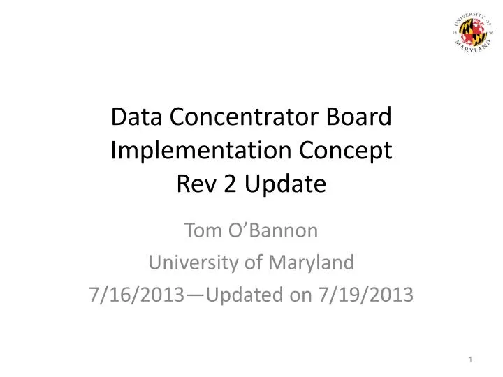 data concentrator board implementation concept rev 2 update