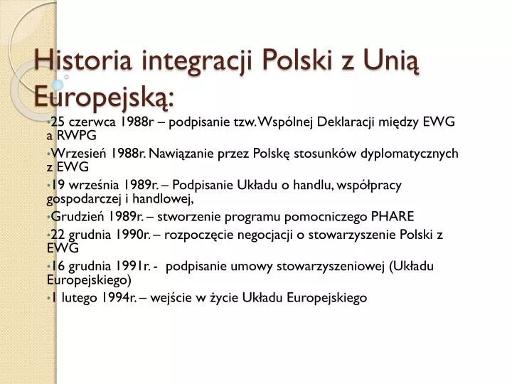 historia integracji polski z uni europejsk