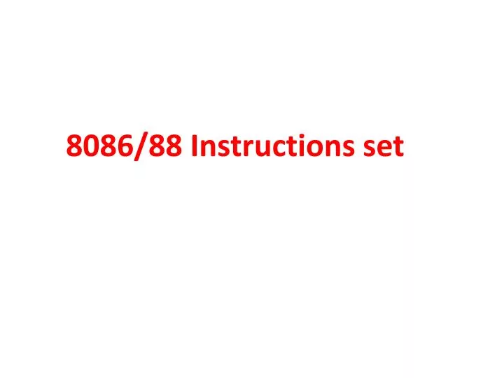 8086 88 instructions set