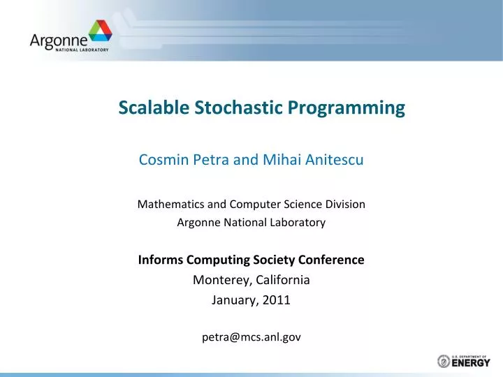 scalable stochastic programming