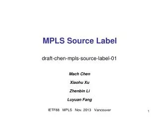 MPLS Source Label