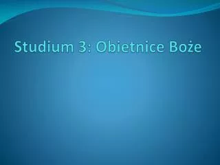 stud ium 3 obietnice bo e