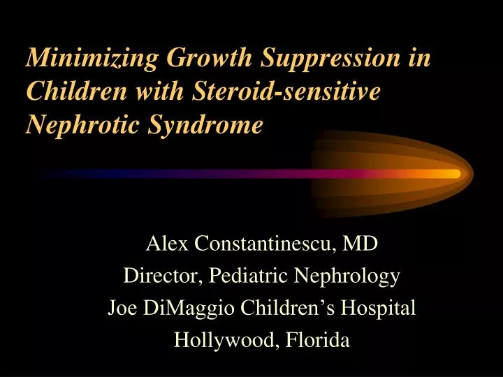 minimizing growth suppression in children with steroid sensitive nephrotic syndrome