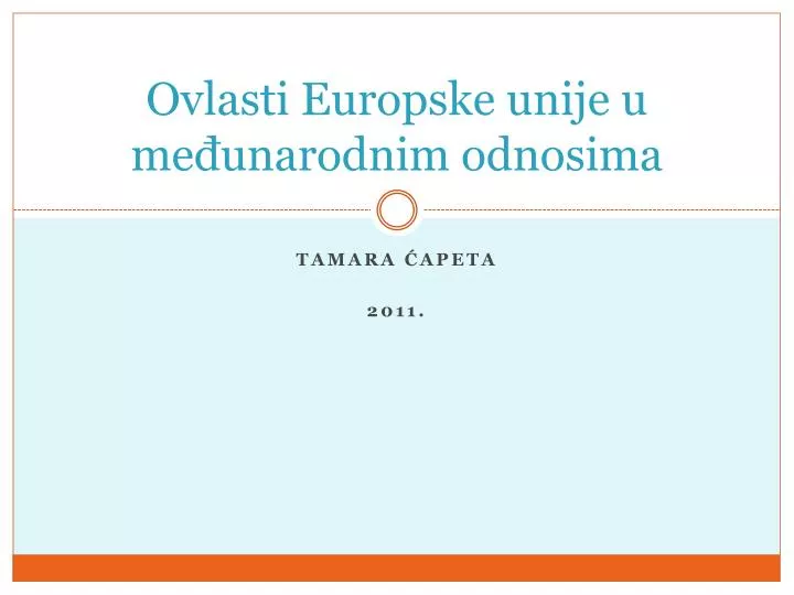 ovlasti europske unije u me unarodnim odnosima