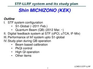 STF-LLRF system and its study plan