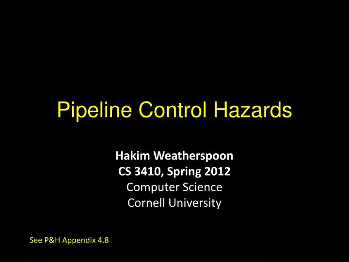 pipeline control hazards