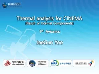 Thermal analysis for CINEMA (Result of Internal Components) 1 st Avionics