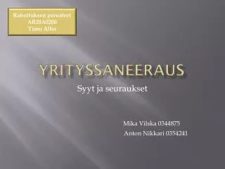 yrityssaneeraus