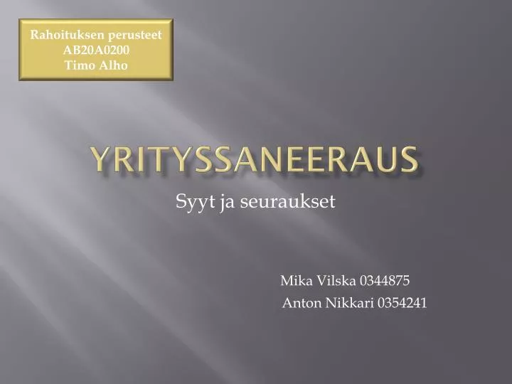 yrityssaneeraus