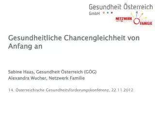 gesundheitliche chancengleichheit von anfang an