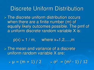 discrete uniform distribution
