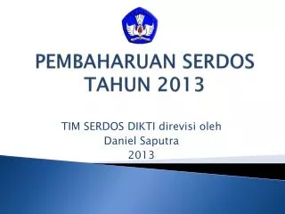 pembaharuan serdos tahun 2013