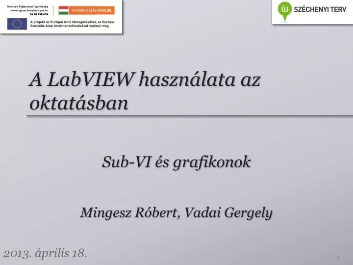 a labview haszn lata az oktat sban