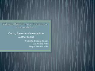 sistemas digitais e arquitecturas de computadores
