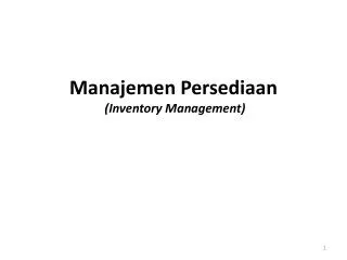 manajemen persediaan inventory management