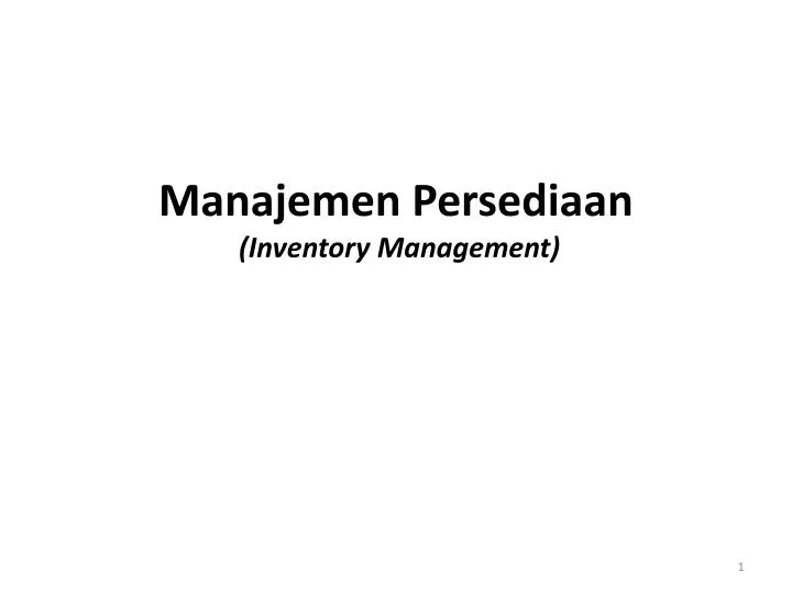 manajemen persediaan inventory management