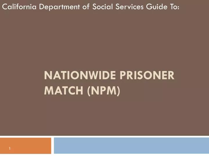 nationwide prisoner match npm