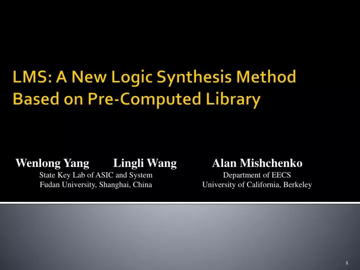lms a new logic synthesis method based on pre computed library