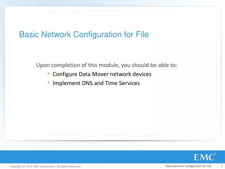 basic network configuration for file