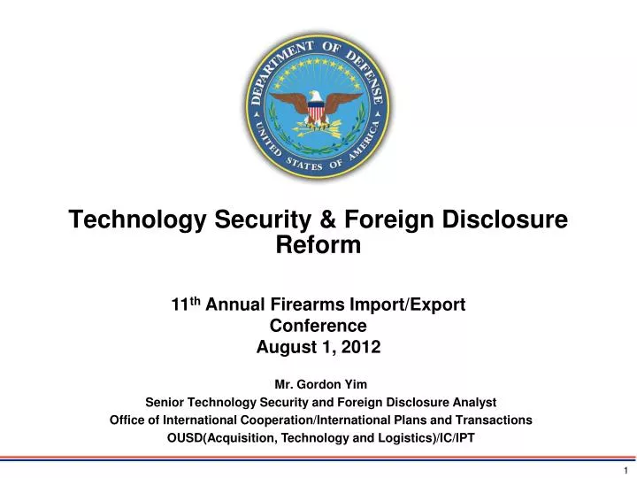 technology security foreign disclosure reform