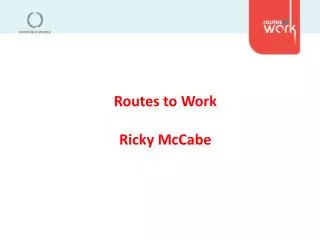 Routes to Work Ricky McCabe