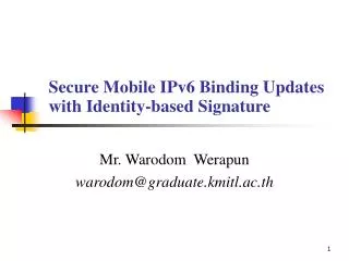 Secure Mobile IPv6 Binding Updates with Identity-based Signature