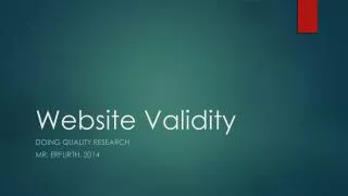 Website Validity