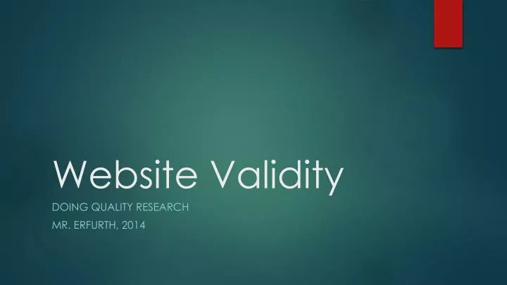 website validity
