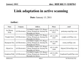 Link adaptation in active scanning