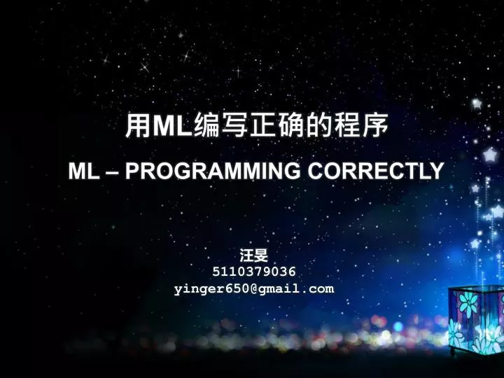 ml ml programming correctly