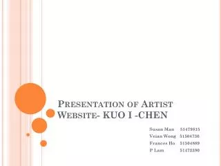 presentation of artist website kuo i chen