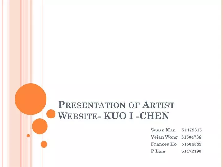 presentation of artist website kuo i chen