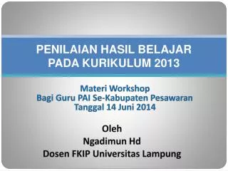 penilaian hasil belajar pada kurikulum 2013