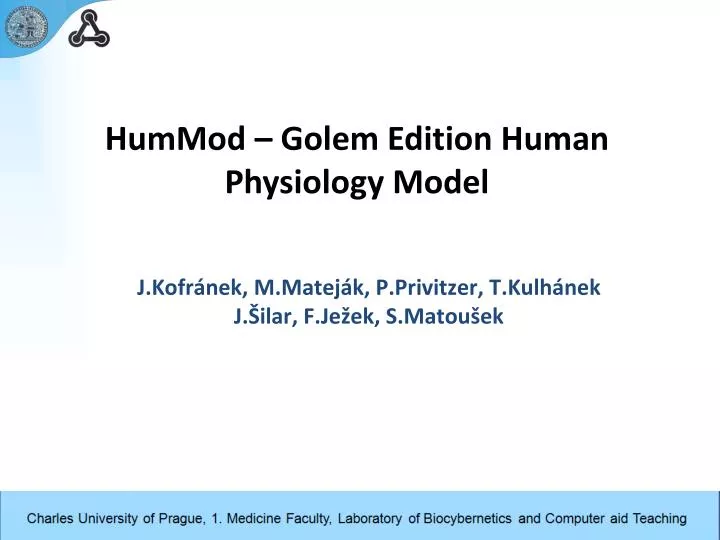 hummod golem edition human physiology model