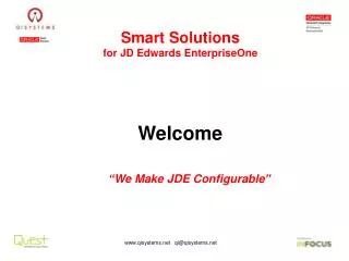 smart solutions for jd edwards enterpriseone welcome