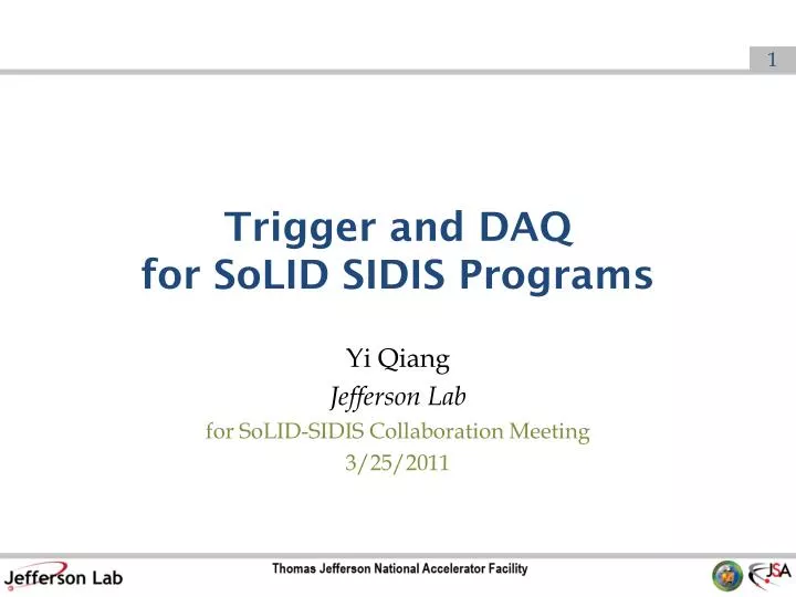 trigger and daq for solid sidis programs