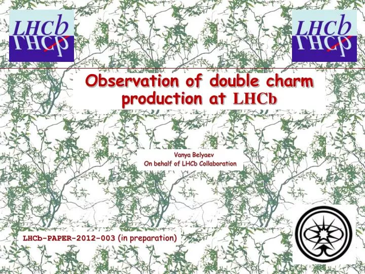 observation of double charm production at lhcb