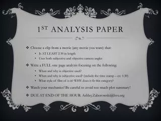 1 st ANALYSIS PAPER